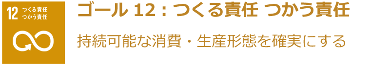 ゴール12：つくる責任 つかう責任 持続可能な消費・生産形態を確実にする